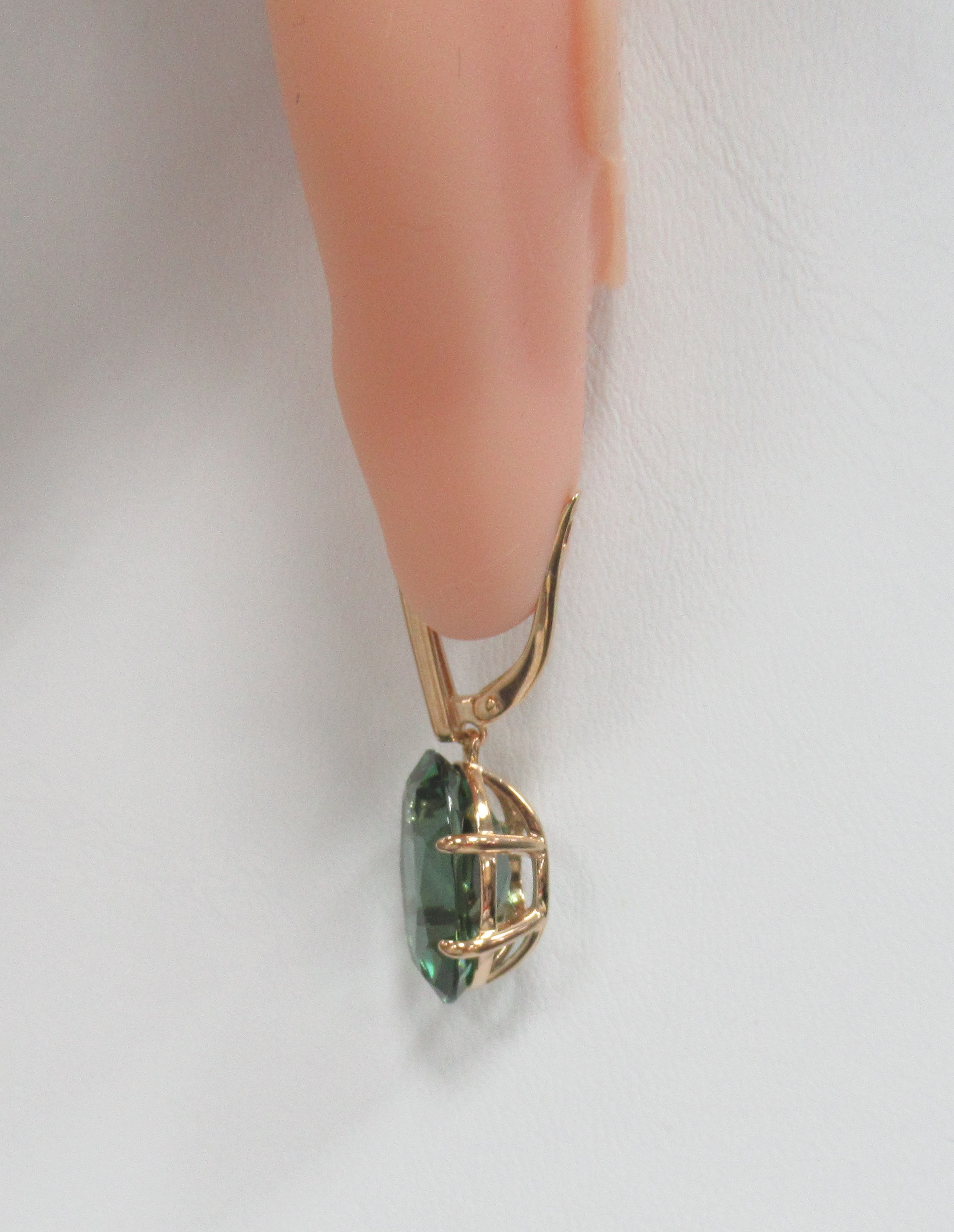 Серебряные серьги с празиолитами